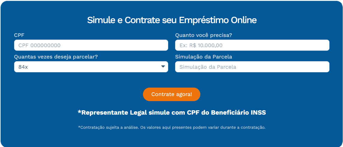 Simulação de empréstimo consignado